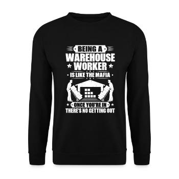 Warehouse Logistics Specialist Warehouse Worker Warehouse - Unisex Sweatshirt - black - Front - Alina (178cm) & Michal (187cm)