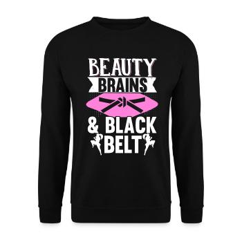Karate Black Belt Gi Uniform Women - Unisex Pullover - Schwarz - Vorne - Alina (178cm) & Michal (187cm)