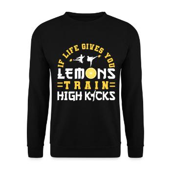 Karate Black Belt Gi Uniform If - Unisex Pullover - Schwarz - Vorne - Alina (178cm) & Michal (187cm)