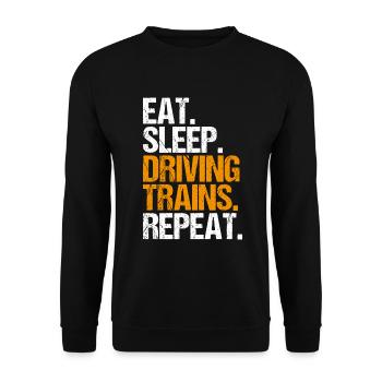 Triebfahrzeugführer Lokführer Train Driver - Unisex Pullover - Schwarz - Vorne - Alina (178cm) & Michal (187cm)