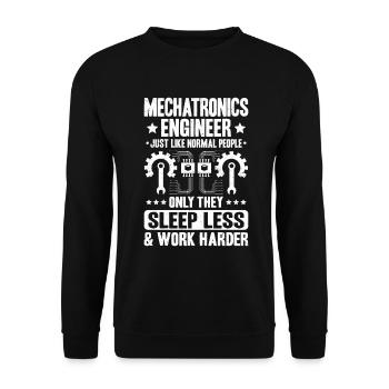 Mechatroniker Mechatronik Mechatronics Engineer - Unisex Pullover - Schwarz - Vorne - Alina (178cm) & Michal (187cm)
