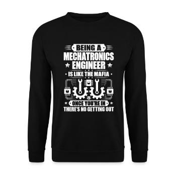 Mechatroniker Mechatronik Mechatronics Engineer - Unisex Pullover - Schwarz - Vorne - Alina (178cm) & Michal (187cm)
