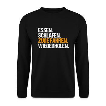 Triebfahrzeugführer Lokführer Train Driver - Unisex Pullover - Schwarz - Vorne - Alina (178cm) & Michal (187cm)