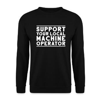 Machine and plant operator Machine operator - Unisex Sweatshirt - black - Front - Alina (178cm) & Michal (187cm)