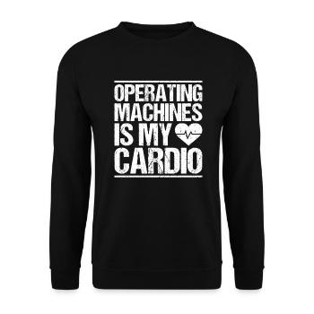 Machine and plant operator Machine operator - Unisex Sweatshirt - black - Front - Alina (178cm) & Michal (187cm)