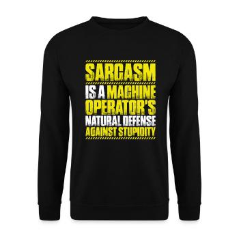 Machine and plant operator Machine operator - Unisex Sweatshirt - black - Front - Alina (178cm) & Michal (187cm)