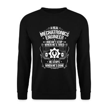 Mechatroniker Mechatronik Mechatronics Engineer - Unisex Pullover - Schwarz - Vorne - Alina (178cm) & Michal (187cm)