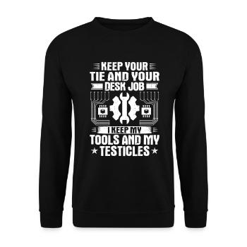 Mechatroniker Mechatronik Mechatronics Engineer - Unisex Pullover - Schwarz - Vorne - Alina (178cm) & Michal (187cm)