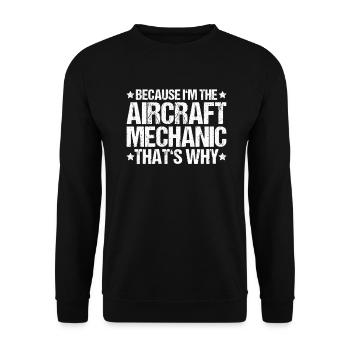 Fluggerätmechaniker Aircraft Mechanic - Unisex Sweatshirt - black - Front - Alina (178cm) & Michal (187cm)