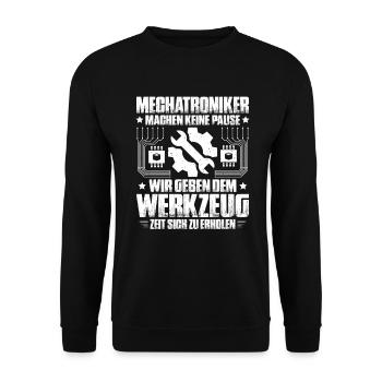 Mechatroniker Mechatronik Mechatronics Engineer - Unisex Pullover - Schwarz - Vorne - Alina (178cm) & Michal (187cm)