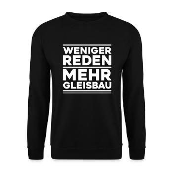 Gleisbauer Schienenarbeiter Gleisbau Track Laborer - Unisex Pullover - Schwarz - Vorne - Alina (178cm) & Michal (187cm)