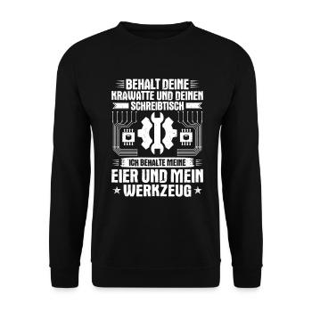 Mechatroniker Mechatronik Mechatronics Engineer - Unisex Pullover - Schwarz - Vorne - Alina (178cm) & Michal (187cm)