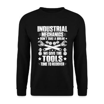 Industriemechaniker Industrial Mechanic - Unisex Pullover - Schwarz - Vorne - Alina (178cm) & Michal (187cm)