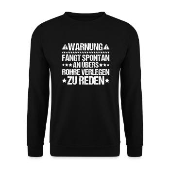 Rohrleitungsbauer Rohrleitungsbau Pipelayer - Unisex Pullover - Schwarz - Vorne - Alina (178cm) & Michal (187cm)