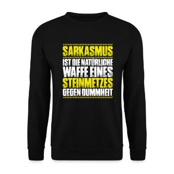 Steinmetz Steinbildhauer Stonemason Stone Mason - Unisex Pullover - Schwarz - Vorne - Alina (178cm) & Michal (187cm)