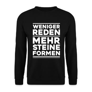 Steinmetz Steinbildhauer Stonemason Stone Mason - Unisex Pullover - Schwarz - Vorne - Alina (178cm) & Michal (187cm)