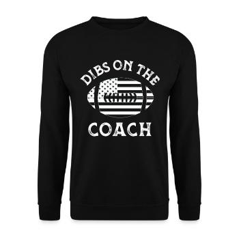 Dibs On The Coach, drôle d’entraîneur de football - Sweat-shirt Unisexe - noir - Devant - Alina (178cm) & Michal (187cm)