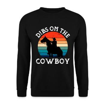Dibs On The cowboy, funny farmers wife - Unisex Sweatshirt - black - Front - Alina (178cm) & Michal (187cm)