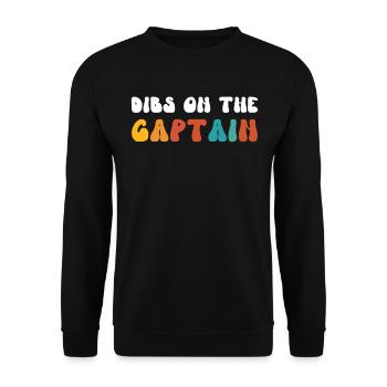 Retro Groovy Dibs On The Captain, drôles de capitaines - Sweat-shirt Unisexe - noir - Devant - Alina (178cm) & Michal (187cm)