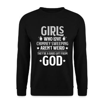 Schornsteinfeger Kaminkehrer Ramoneur - Sweat-shirt Unisexe - noir - Devant - Alina (178cm) & Michal (187cm)