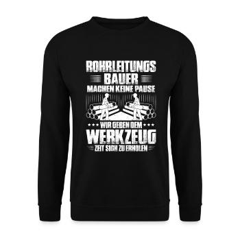 Rohrleitungsbauer Rohrleitungsbau Pipelayer - Unisex Pullover - Schwarz - Vorne - Alina (178cm) & Michal (187cm)