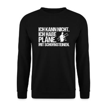 Schornsteinfeger Kaminkehrer Chimney Sweep - Unisex Pullover - Schwarz - Vorne - Alina (178cm) & Michal (187cm)