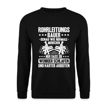 Rohrleitungsbauer Rohrleitungsbau Pipelayer - Unisex Pullover - Schwarz - Vorne - Alina (178cm) & Michal (187cm)