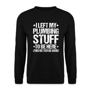 Plant mechanic plumber plumber sanitary heating - Unisex Sweatshirt - black - Front - Alina (178cm) & Michal (187cm)