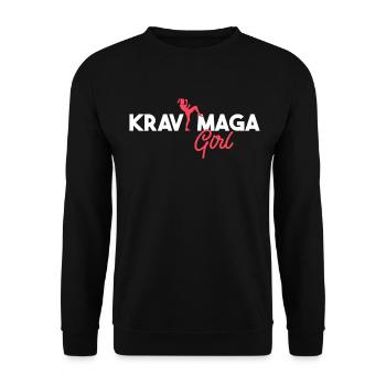 Krav Maga Apparel Israeli Self - Unisex Sweatshirt - black - Front - Alina (178cm) & Michal (187cm)