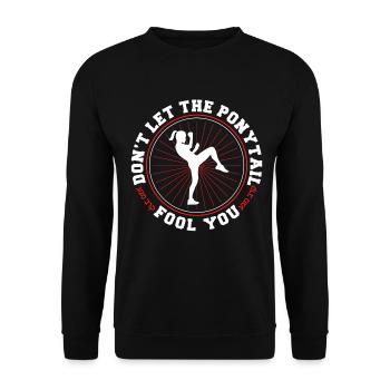 Krav Maga Apparel Israeli Self - Unisex Sweatshirt - black - Front - Alina (178cm) & Michal (187cm)