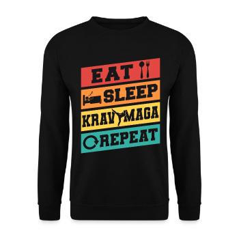 Krav Maga Apparel Israeli Self - Unisex Pullover - Schwarz - Vorne - Alina (178cm) & Michal (187cm)