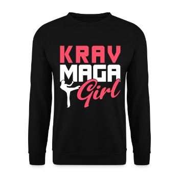 Krav Maga Apparel Israeli Self - Unisex Sweatshirt - black - Front - Alina (178cm) & Michal (187cm)
