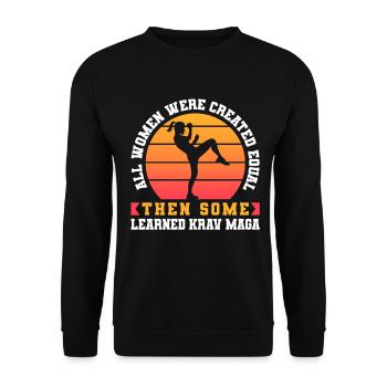Krav Maga Apparel Israeli Self - Unisex Sweatshirt - black - Front - Alina (178cm) & Michal (187cm)