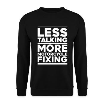 Zweiradmechatroniker Motorrad Motorcycle Mechanic - Unisex Pullover - Schwarz - Vorne - Alina (178cm) & Michal (187cm)