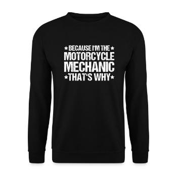 Ingénieur mécatronique à deux roues Mécanicien Moto - Sweat-shirt Unisexe - noir - Devant - Alina (178cm) & Michal (187cm)