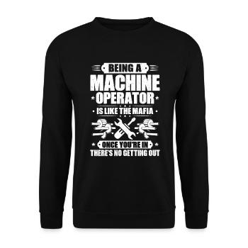 Machine and plant operators Machine operators - Unisex Sweatshirt - black - Front - Alina (178cm) & Michal (187cm)