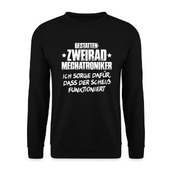 Ingénieur mécatronique à deux roues Mécanicien Moto - Sweat-shirt Unisexe - noir - Devant - Alina (178cm) & Michal (187cm)
