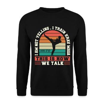 Krav Maga Apparel Israeli Self - Unisex Sweatshirt - black - Front - Alina (178cm) & Michal (187cm)