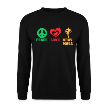 Krav Maga Apparel Israeli Self - Unisex Sweatshirt - black - Front - Alina (178cm) & Michal (187cm)