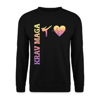 Krav Maga Apparel Israeli Self - Unisex Sweatshirt - black - Front - Alina (178cm) & Michal (187cm)
