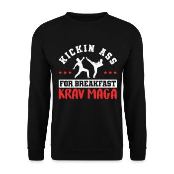 Krav Maga Apparel Israeli Self - Unisex Pullover - Schwarz - Vorne - Alina (178cm) & Michal (187cm)