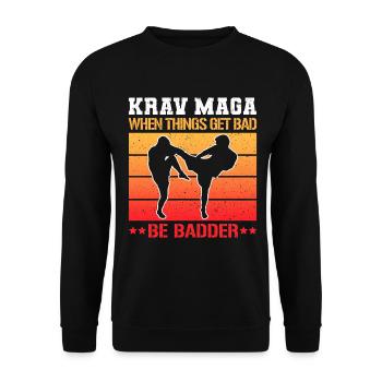 Krav Maga Apparel Israeli Self - Unisex Pullover - Schwarz - Vorne - Alina (178cm) & Michal (187cm)