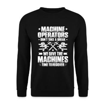 Machine and plant operators Machine operators - Unisex Sweatshirt - black - Front - Alina (178cm) & Michal (187cm)