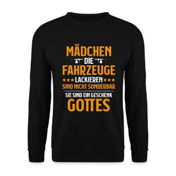 Fahrzeuglackierer Lackierer Automotive Painter - Unisex Pullover - Schwarz - Vorne - Alina (178cm) & Michal (187cm)