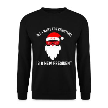 Alles, was ich zu Weihnachten will, ist ein neuer Präsident - Unisex Pullover - Schwarz - Vorne - Alina (178cm) & Michal (187cm)