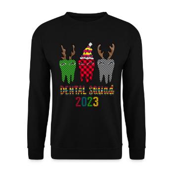 Dental Squad 2023 Christmas , Dentist Christmas , - Unisex Sweatshirt - black - Front - Alina (178cm) & Michal (187cm)