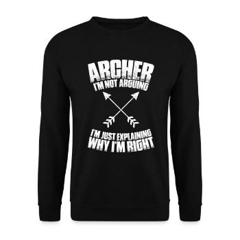 Bogenschütze Bogenschießen Bogen Archer Tir à l’arc - Sweat-shirt Unisexe - noir - Devant - Alina (178cm) & Michal (187cm)