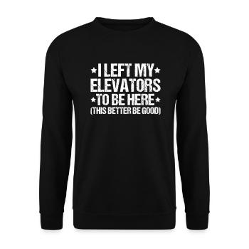 Elevator Fitter Elevator Mechanic Elevator Mechanic - Unisex Sweatshirt - black - Front - Alina (178cm) & Michal (187cm)