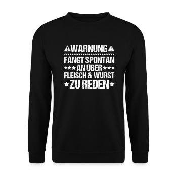 Fleischer Metzger Fleischerei Metzgerei Butcher - Unisex Pullover - Schwarz - Vorne - Alina (178cm) & Michal (187cm)