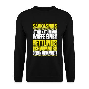 Rettungsschwimmer Wasserrettung Lifesaver - Unisex Pullover - Schwarz - Vorne - Alina (178cm) & Michal (187cm)